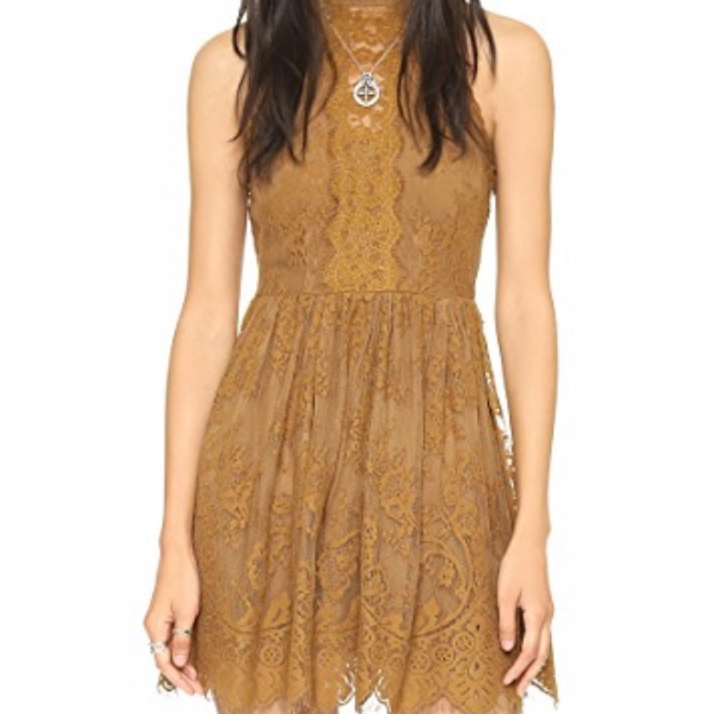 Free People Verushka lace dress in Golden Honey, 2